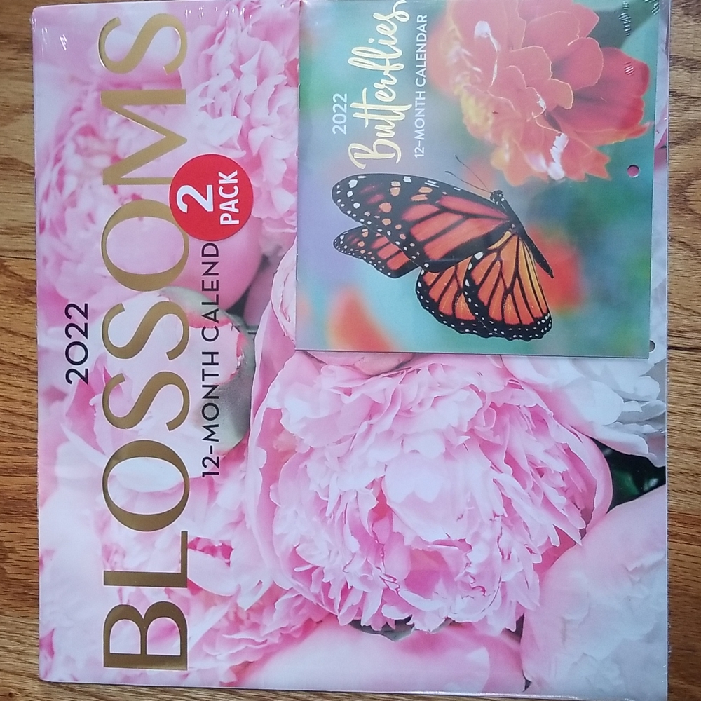 12 Month 2022 Wall Calendar Blossoms & Butterflies set 5 for $20